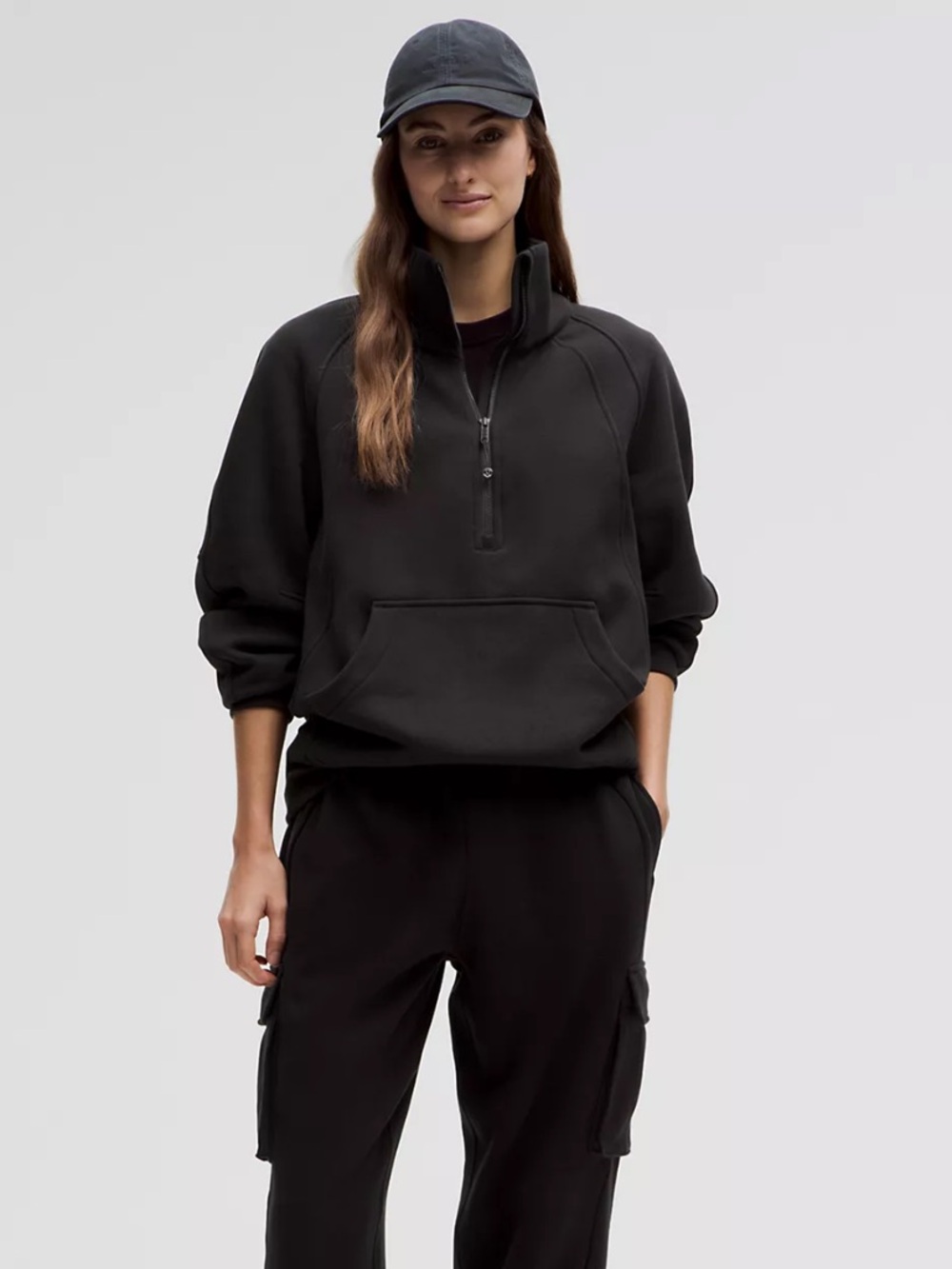 Lululemon Scuba Oversized Funnel Neck Half Zip dark brown black size m/l new - Picture 3 of 10